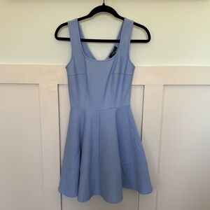 Lulus Home Before Daylight Periwinkle Blue Sleeveless Skater Dress Sz S